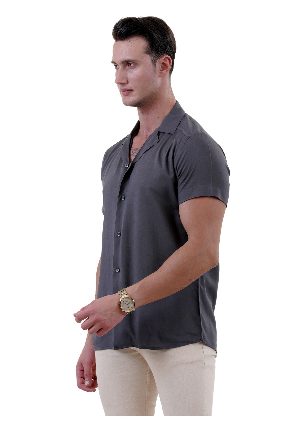 پیراهن مردانه سبز Exve Exclusive | SV01-SLD اورجینال - تصویر 3