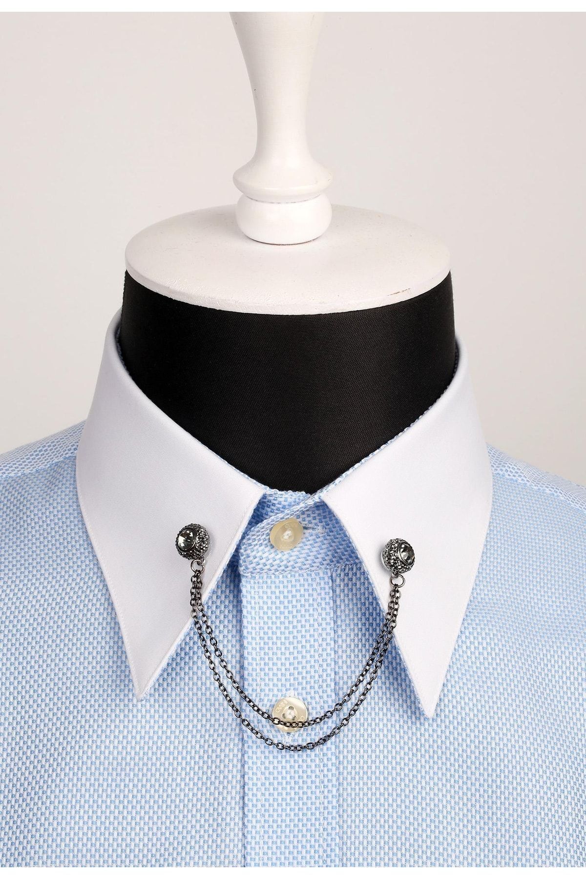  سنجاق یقه پیراهن زنجیری تزیین شده با سنگ GI047