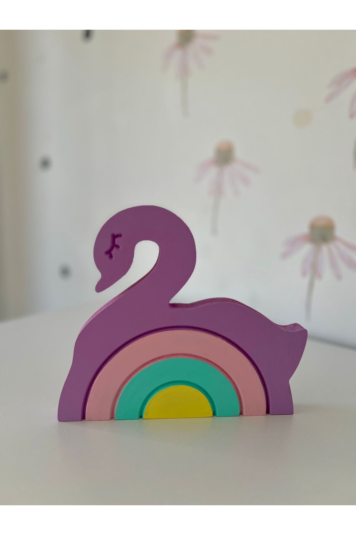 Kuğu ahşap bebek odası dekor aksesuar