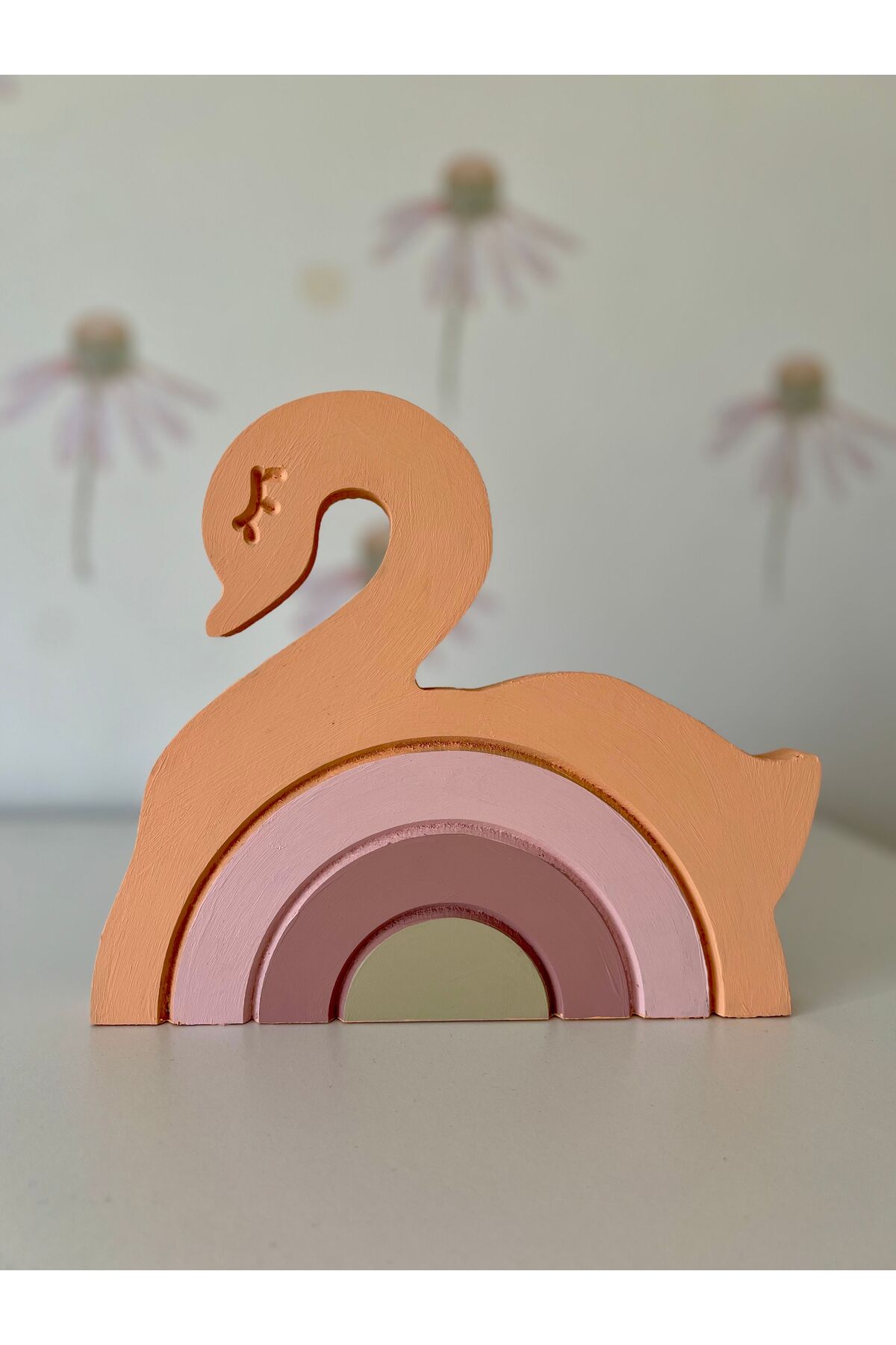 Kuğu ahşap bebek odası dekor aksesuar