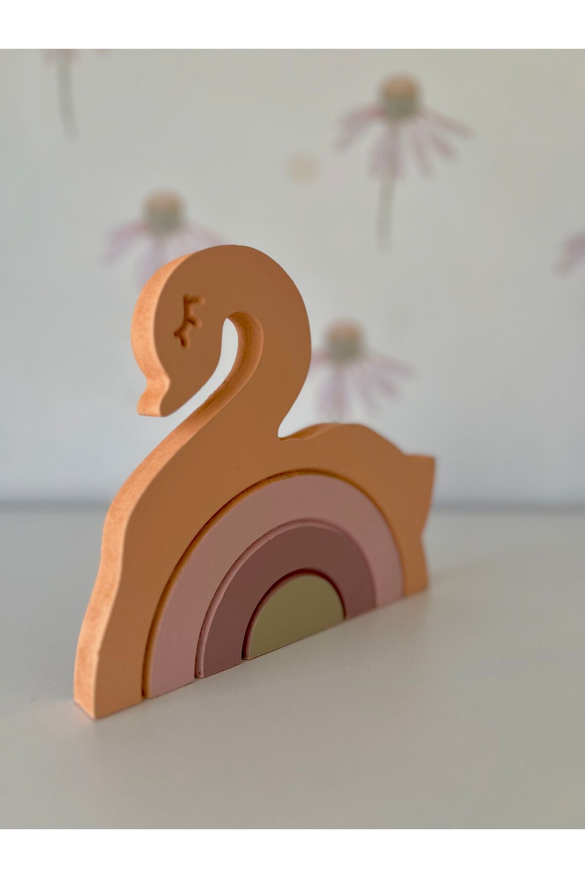 Kuğu ahşap bebek odası dekor aksesuar