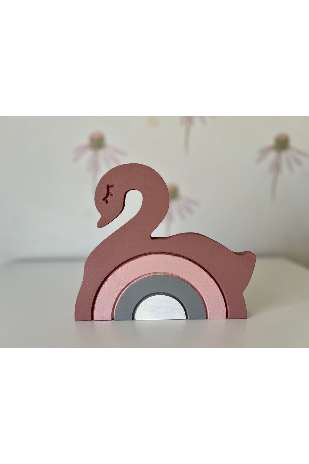 Kuğu ahşap bebek odası dekor aksesuar