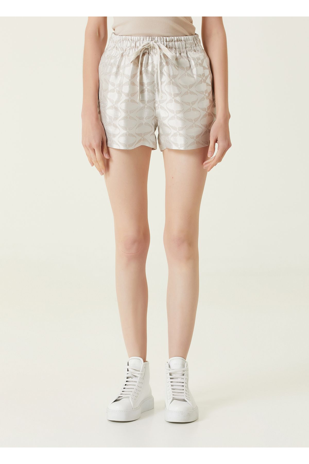 Zadig&Voltaire-Paxi Wings Size 34 Off White Jacquard Shorts 2
