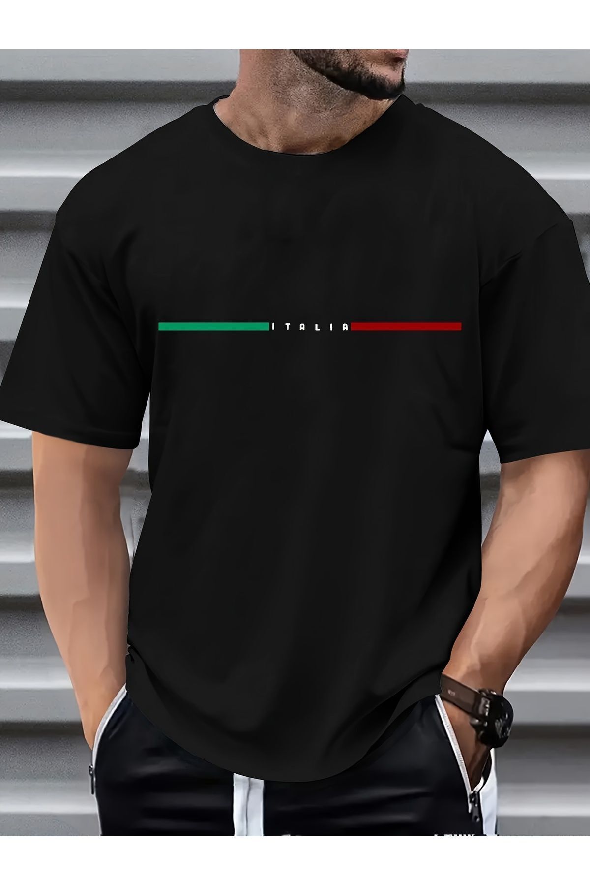 Let's Wear-Men's Italia Printed Crew Neck Premium Tshirt 1