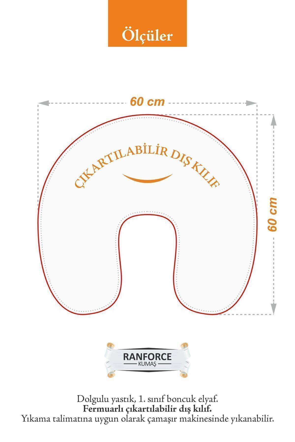 Umaybebek Emzirme Yastığı, Emzirme Önlüğü Set - Pamuklu Kumaş - Pudra Fırfırlı fotoğrafı 4 (önizleme)