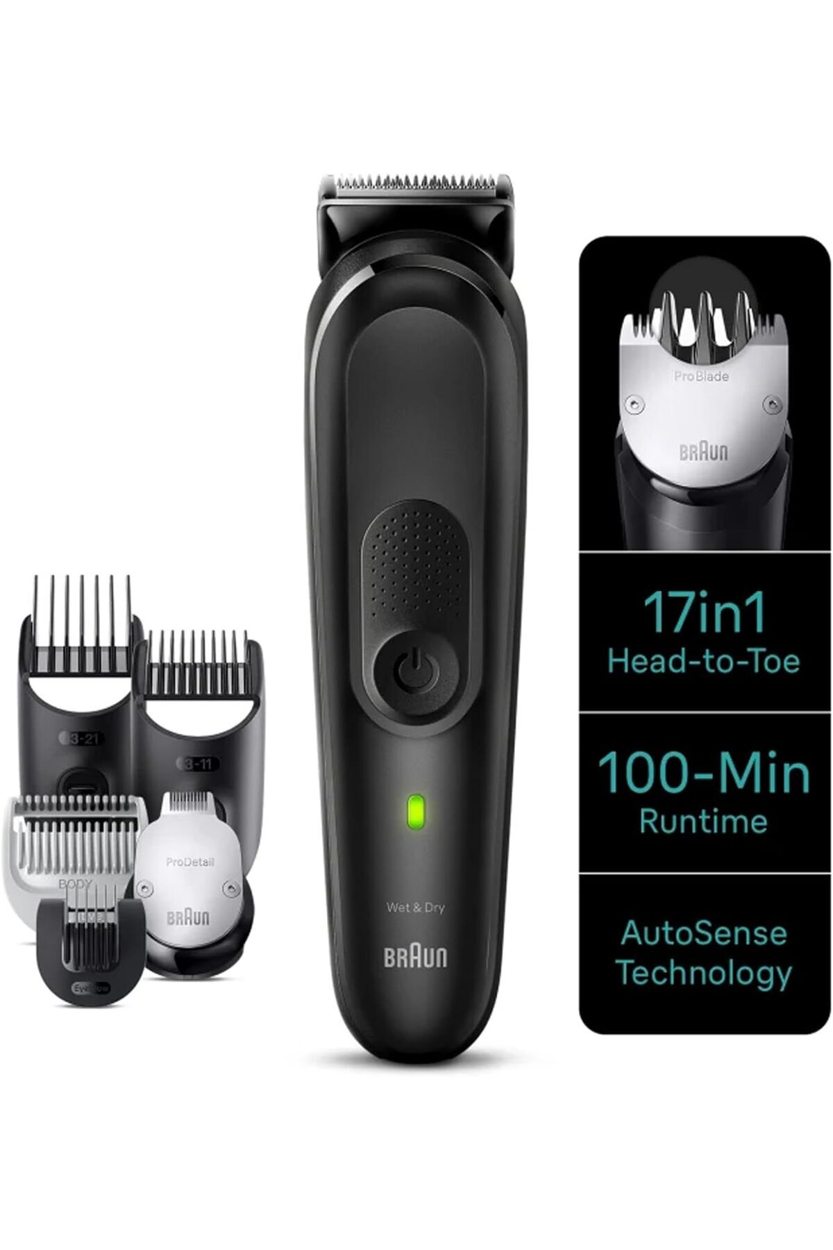 Braun-Multi Grooming Kit 17-in-1 Style Kit, AutoSense Technology, ProBlade, 100min Runtime - MGK7490 2
