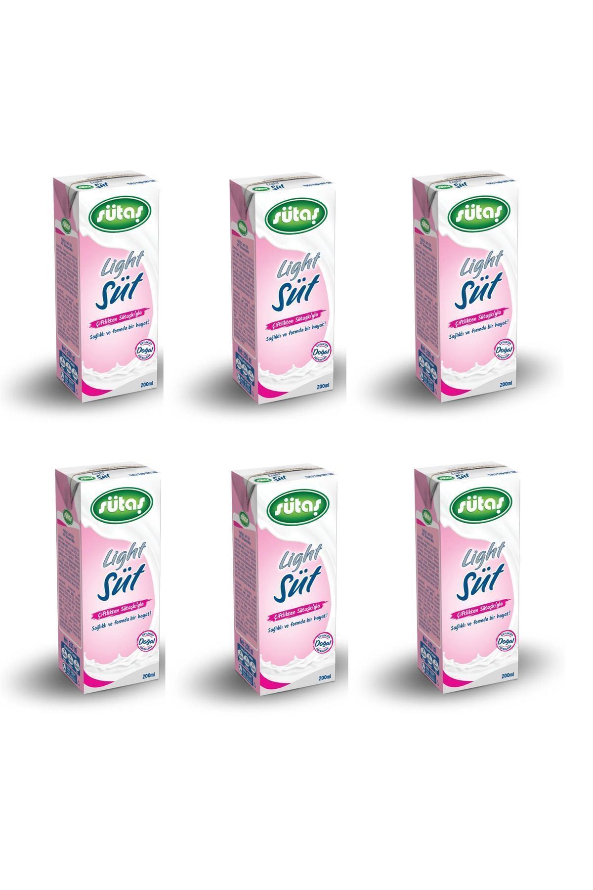 Sütaş Light Süt 200 Ml X 6 Adet