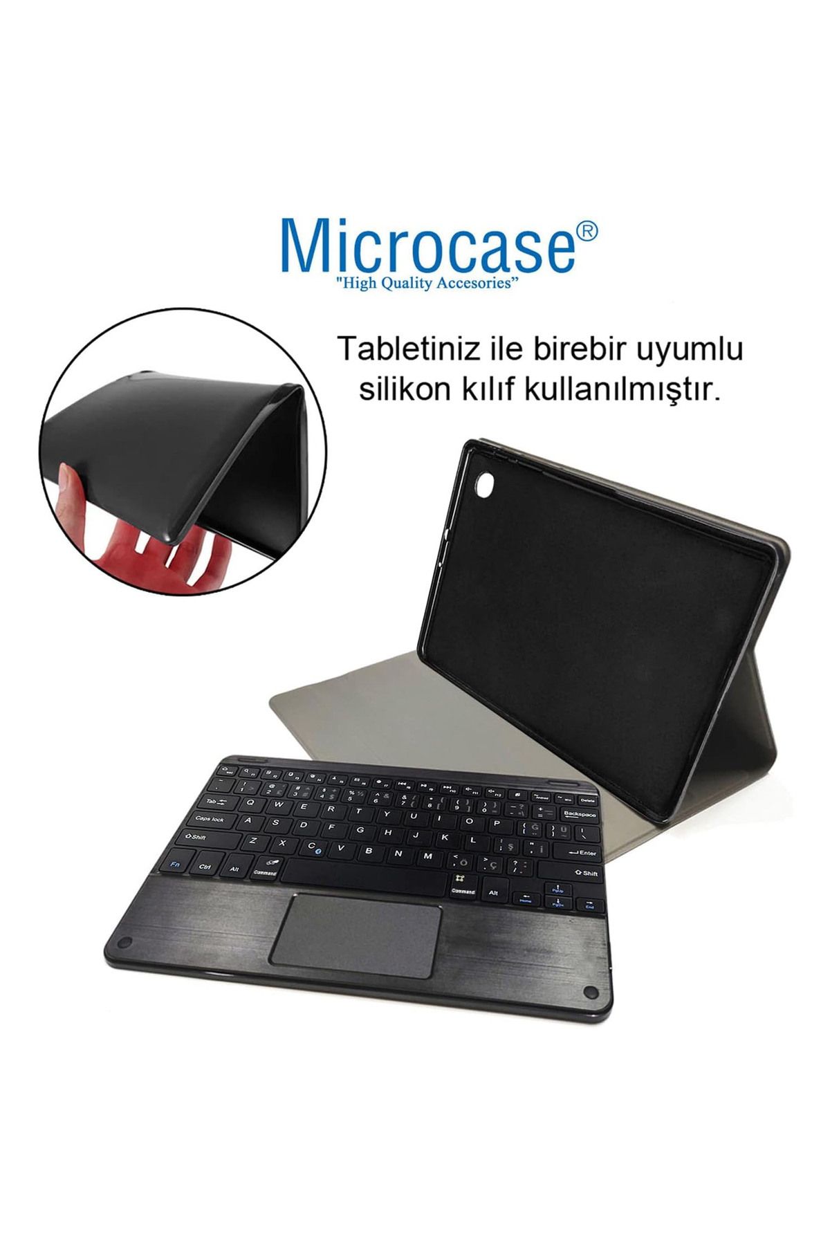 Microcase-Samsung Tab S6 Lite 2024 SM-P620 - لوحة لمس بلوتوث ولوحة مفاتيح وماوس بلوتوث + حافظة مع حامل - BKK7 3