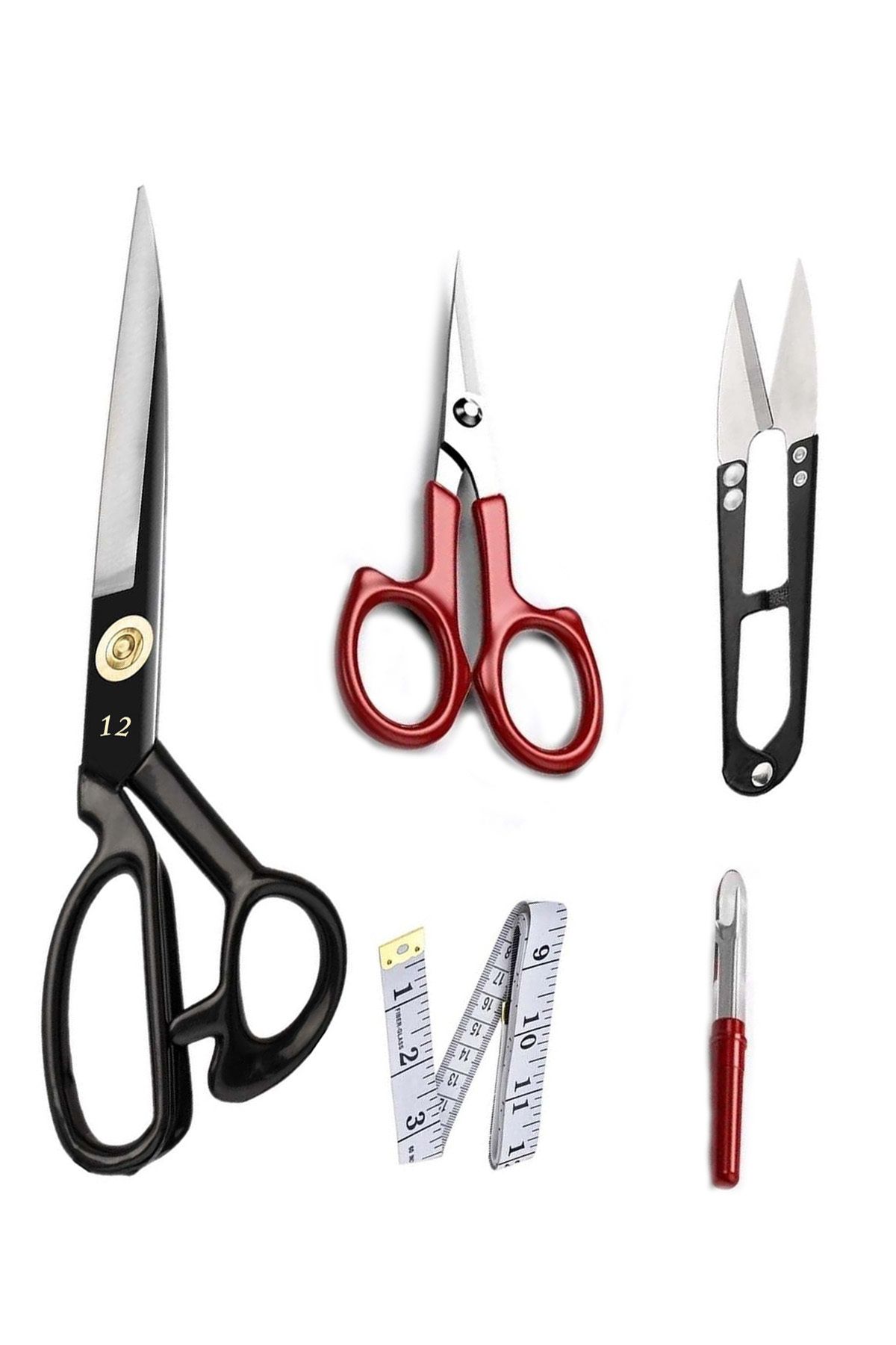 hodbehod-Size 12 Black Fabric Cutting Scissors Set with Nut and Handle - Left Hand Scissors Left Hand 2