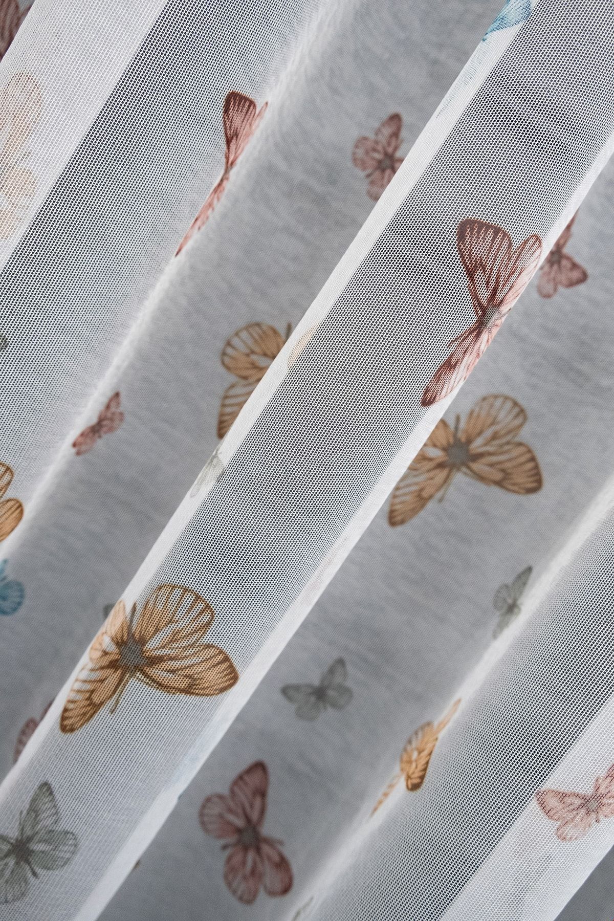 Brillant-Farbateks Butterfly Butterfly Pattern Μοντέλο Πολύχρωμη Κουρτίνα από τούλι με σπάσιμο πτυχωτό 4