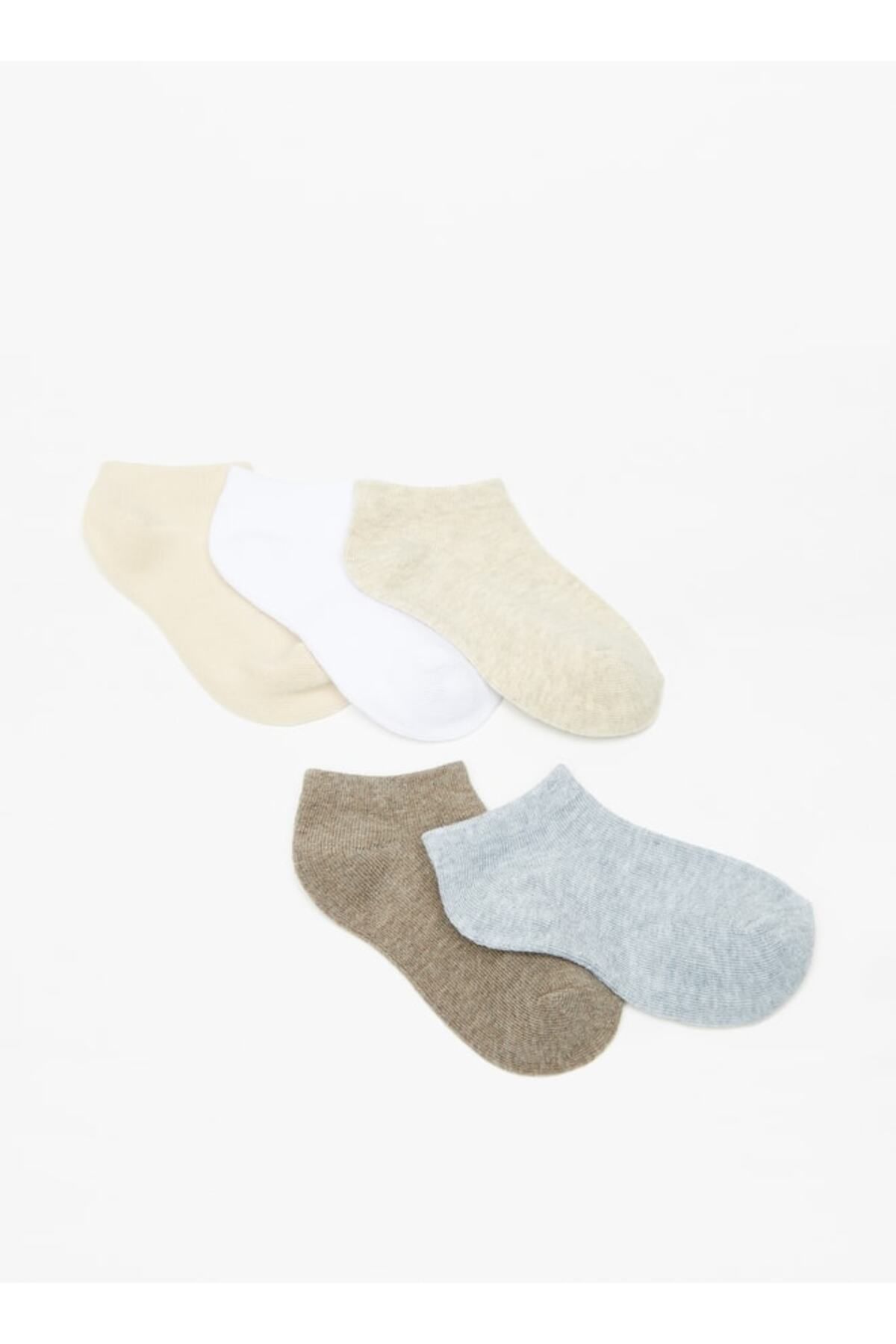 Barefeet-Plain Ankle Length Socks - Set of 5 2