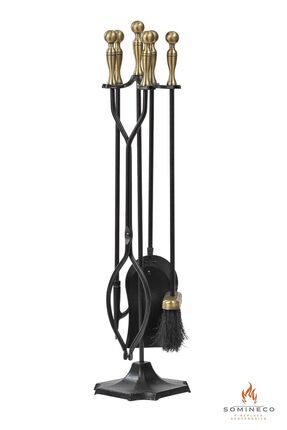 SOMINECO 5 Li Lüx Ithal Döküm Gold Prinç Topuz Başlıklı Şömine-soba Maşa Takı...