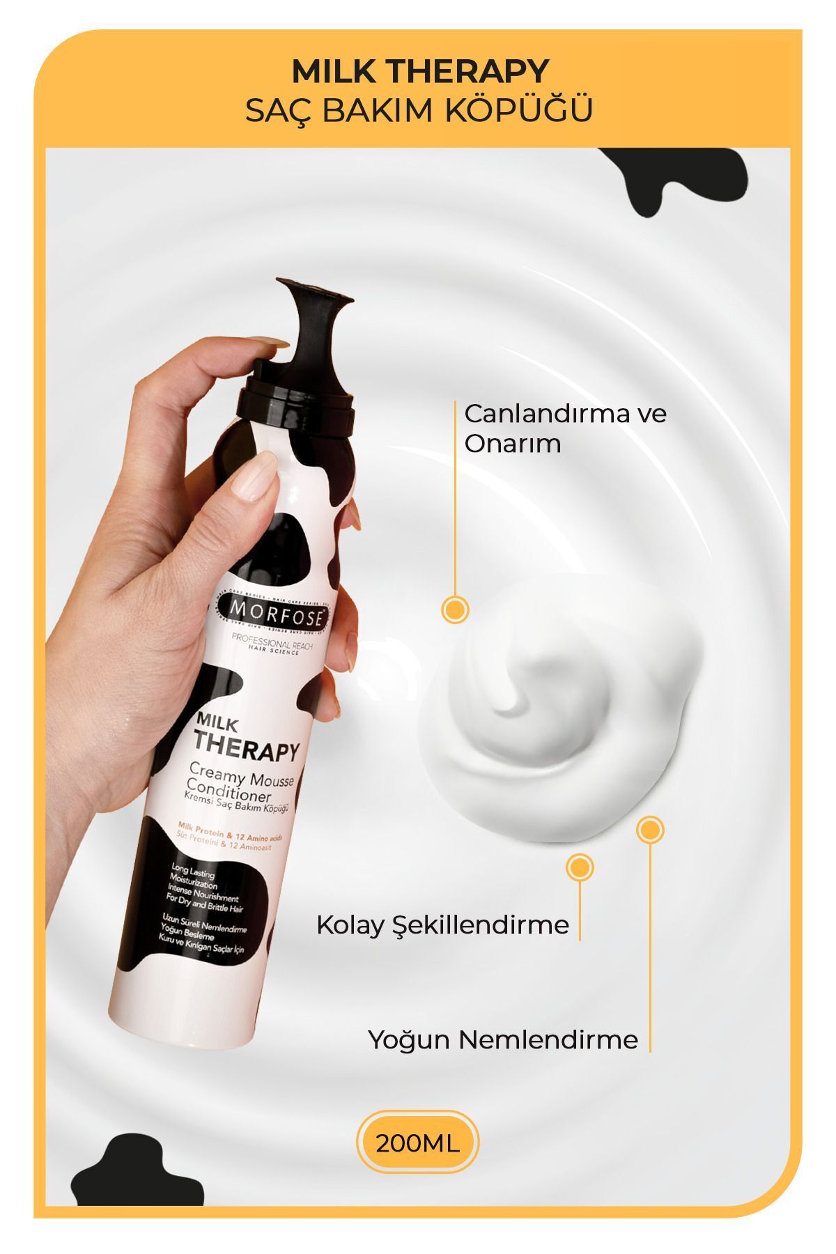 Milk Therapy Saç Köpüğü 200 ml - Besleyici, Koruyucu Etki — 2098 — تصویر 2 از 3