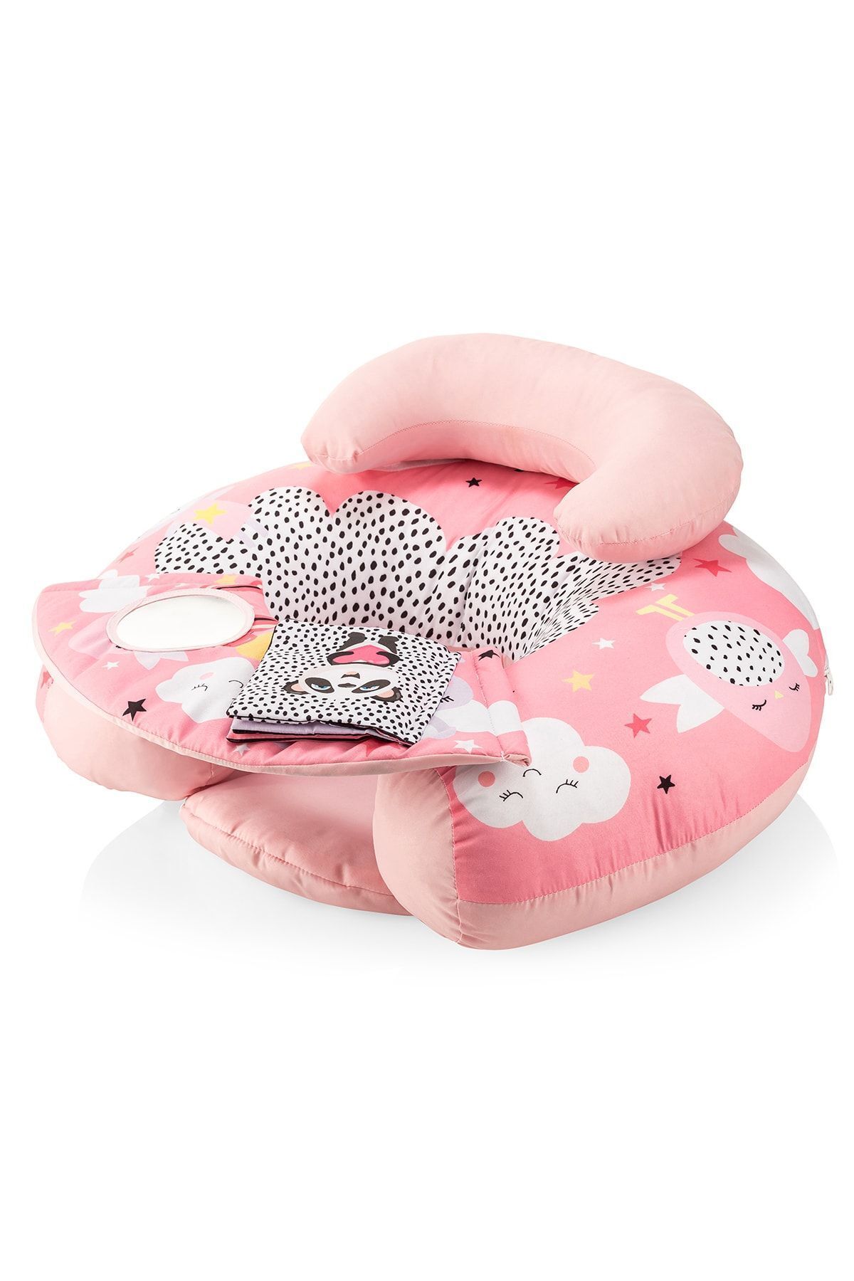 Dreamy Cat Destekli Bebek Oturma Minderi Pembe