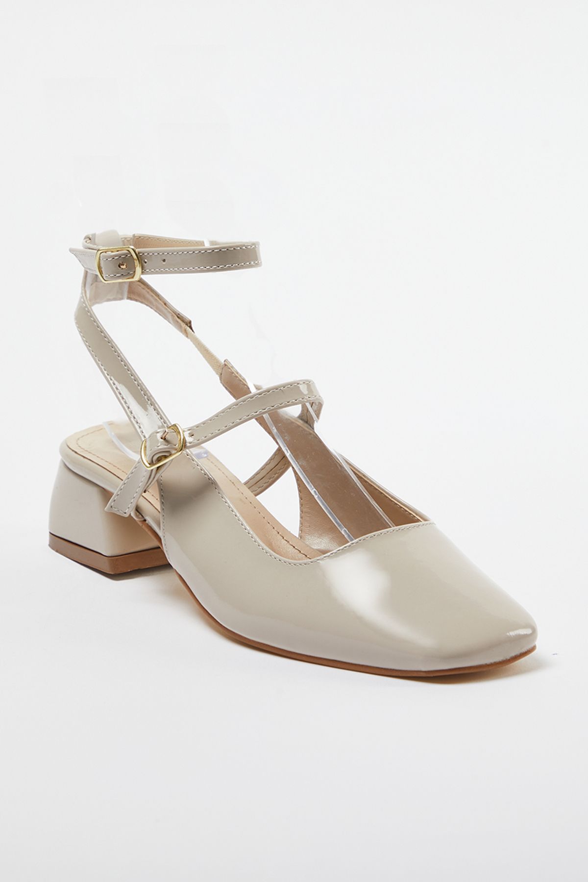 TRENDYOL SHOES-Damen High-Heels im Mary-Jane-Style, mit quadratischer Zehenpartie, beige TAKSS24TO00009 4