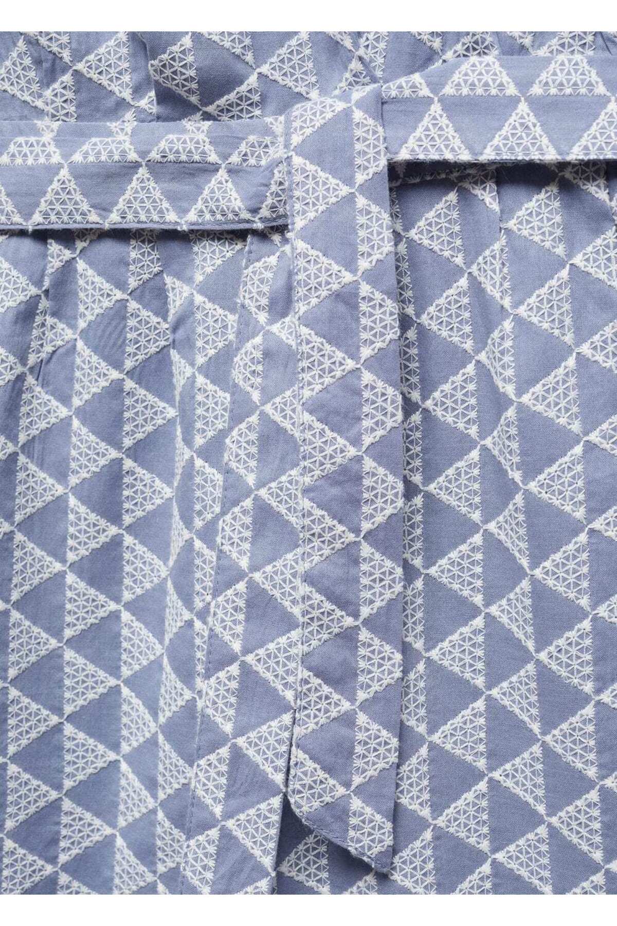 لباس مجلسی دخترانه آبی منگوMANGO Kids | 67065142 اورجینال - تصویر 5