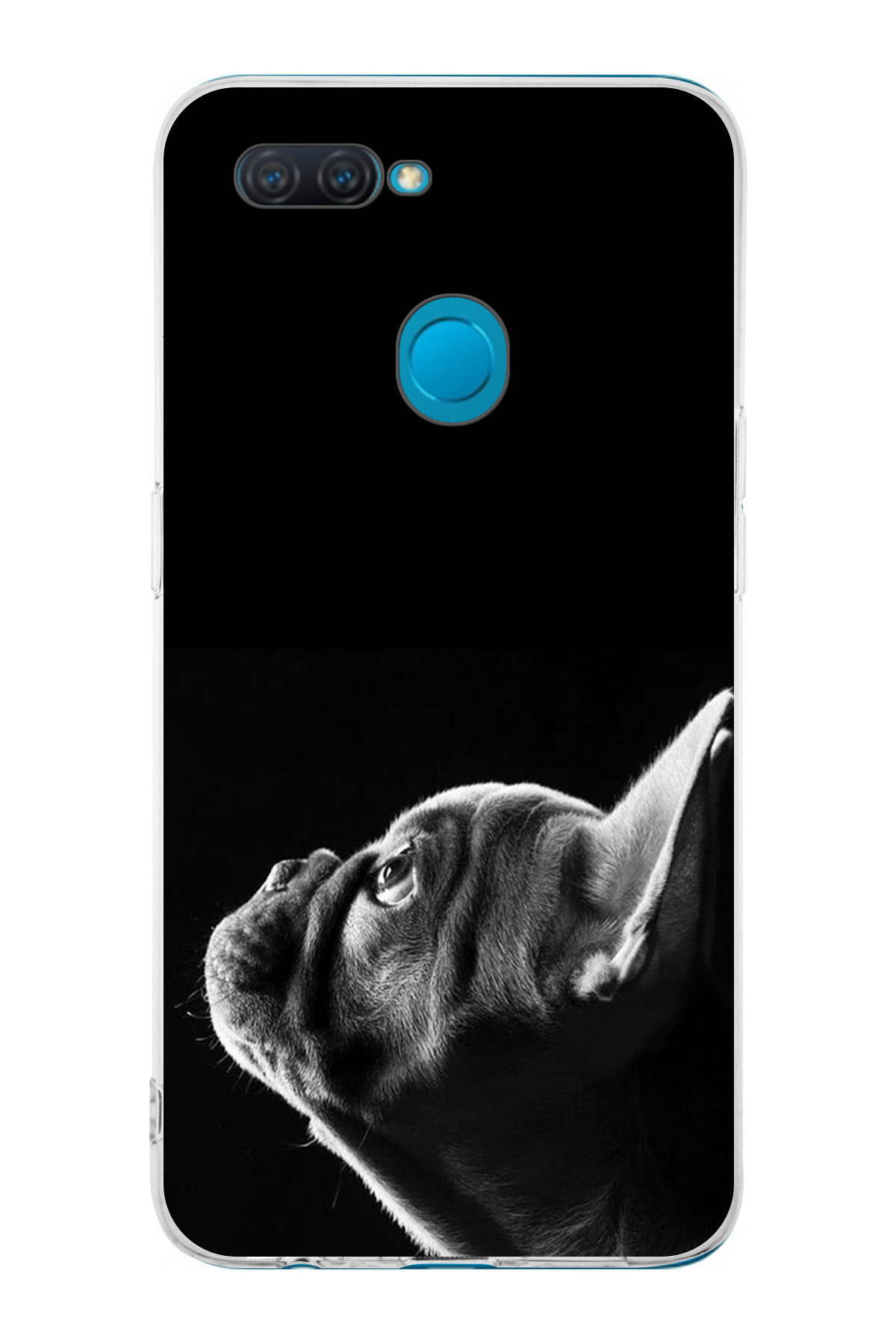 Oppo AX7 ile Uyumlu Köpek 1 Kamera Korumalı Şeffaf Kılıf