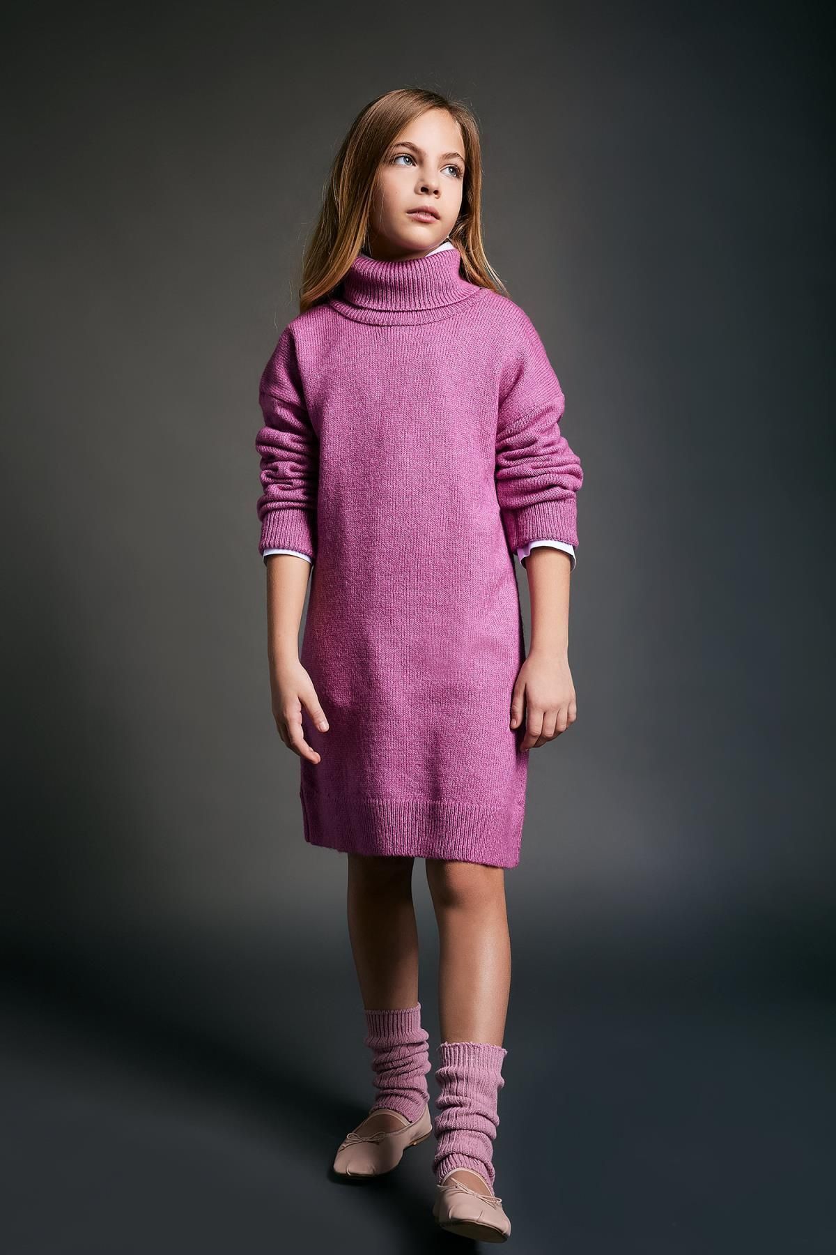 DeFacto-Rollkragen Langarm Strickkleid für Mädchen - B0247a823wn 3