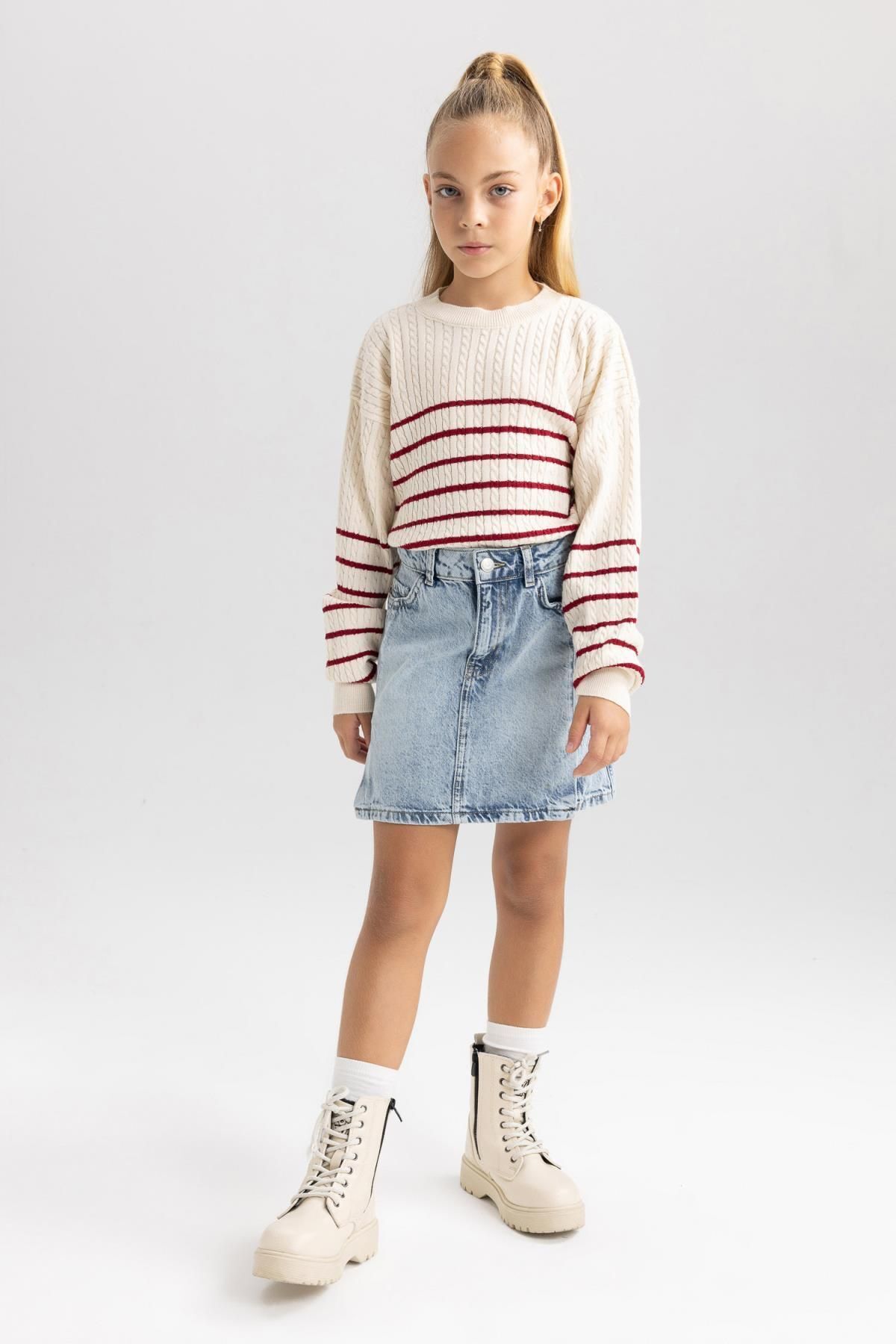 بافت و پلیور دخترانه دفاکتو Defacto اورجینال دخترانه کد کالا B1703A823WN - تصویر 2