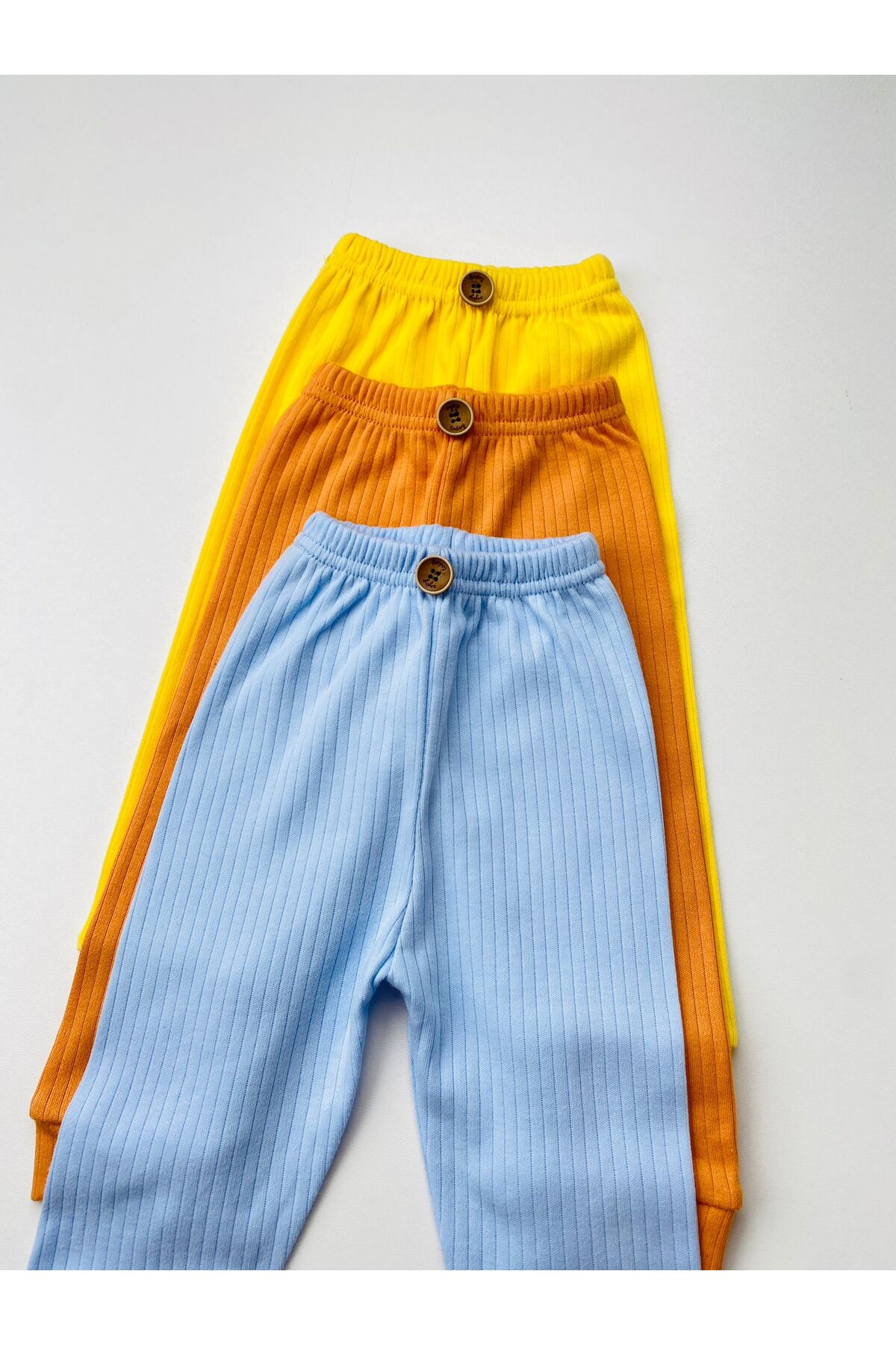 EFU BABY 3'lü %100 Pamuklu Raporlu Beli Lastikli Basic Pantolon fotoğrafı 3 (önizleme)