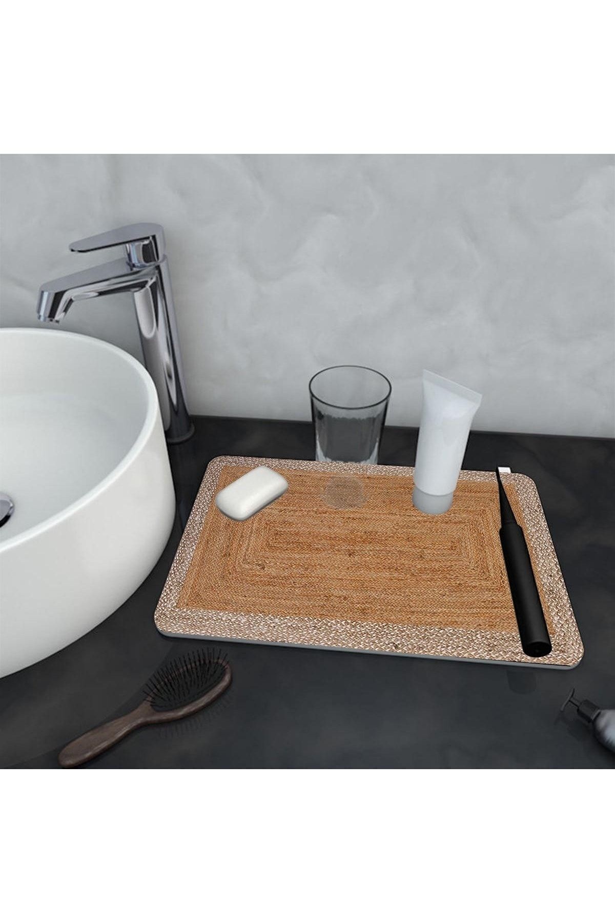 Else Dekor-Else Water Absorbent Bathroom Organizer Σαμπουάν ντους Σαπούνι Κύπελλο Οδοντόβουρτσα Pad Organizer Χαλάκι παρουσίασης 1