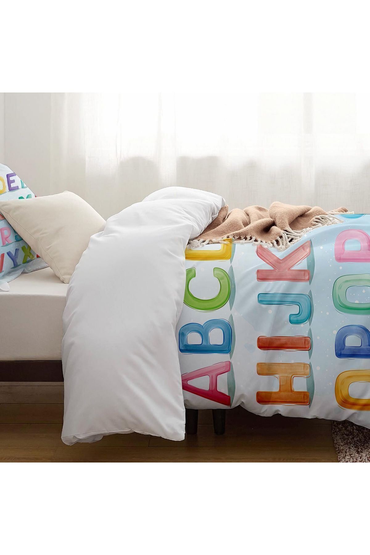 3D ELSE HALI-Single Colorful Alphabet Patterned Children's Bedding Set 3