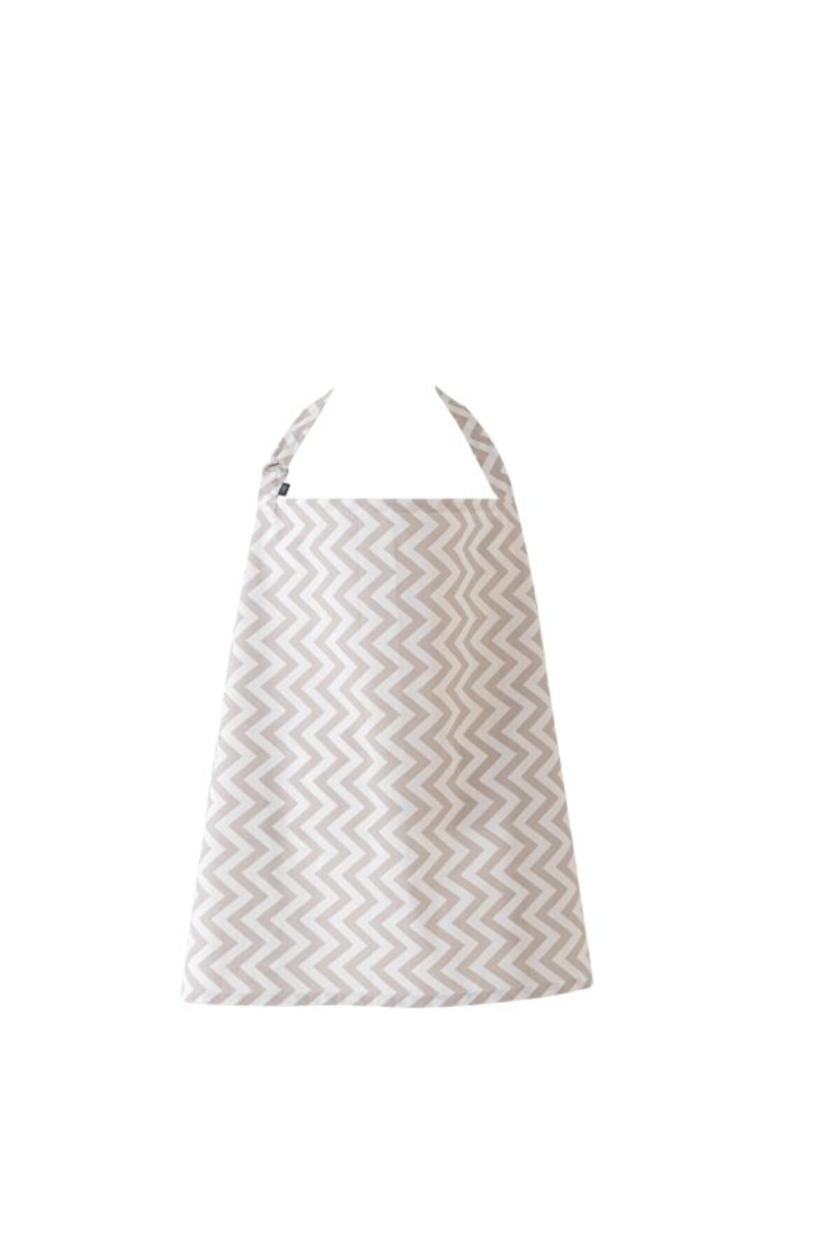 Momishop Emzirme Önlüğü Zigzag Bej