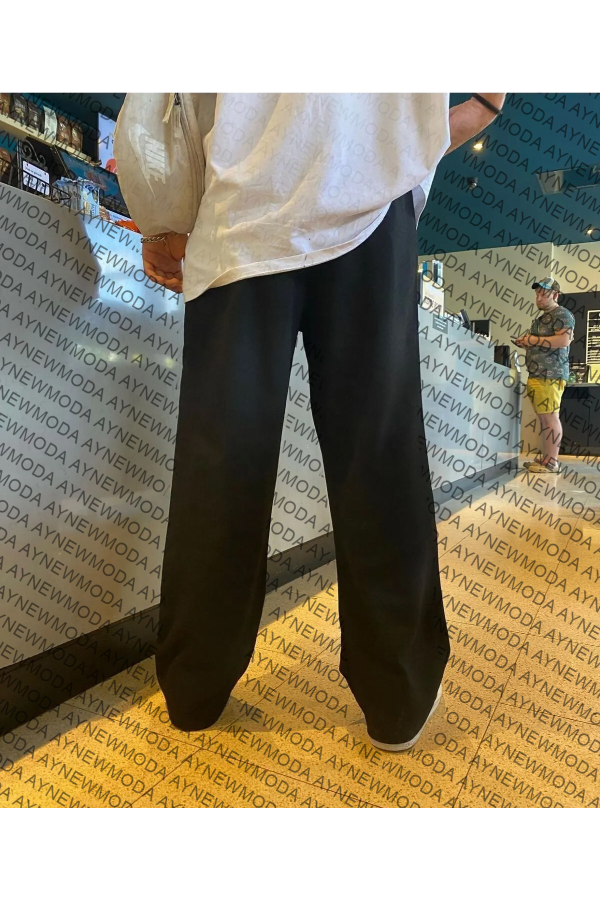 aynewmoda Plus Size Sweet Cats Printed NY Sweatpants Trendyol