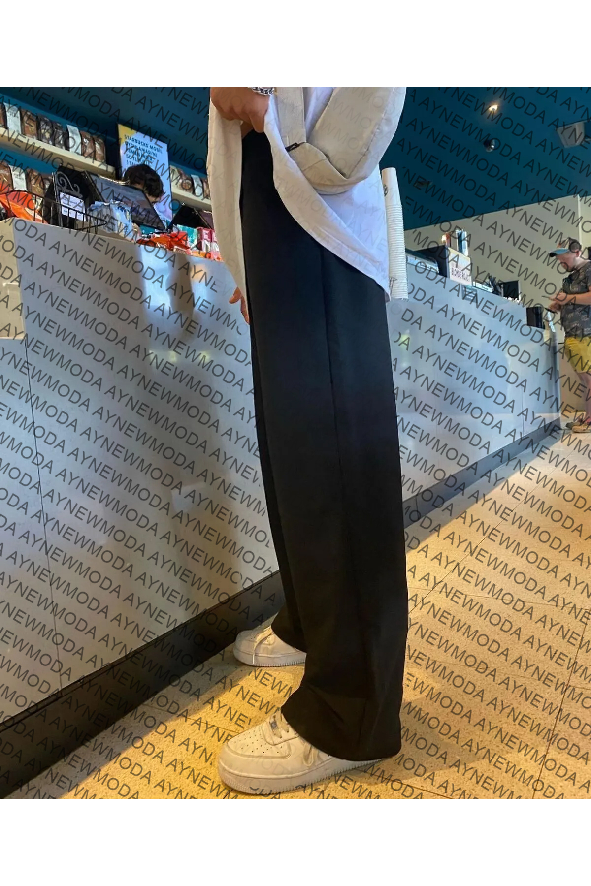 aynewmoda Plus Size Sweet Cats Printed NY Sweatpants Trendyol