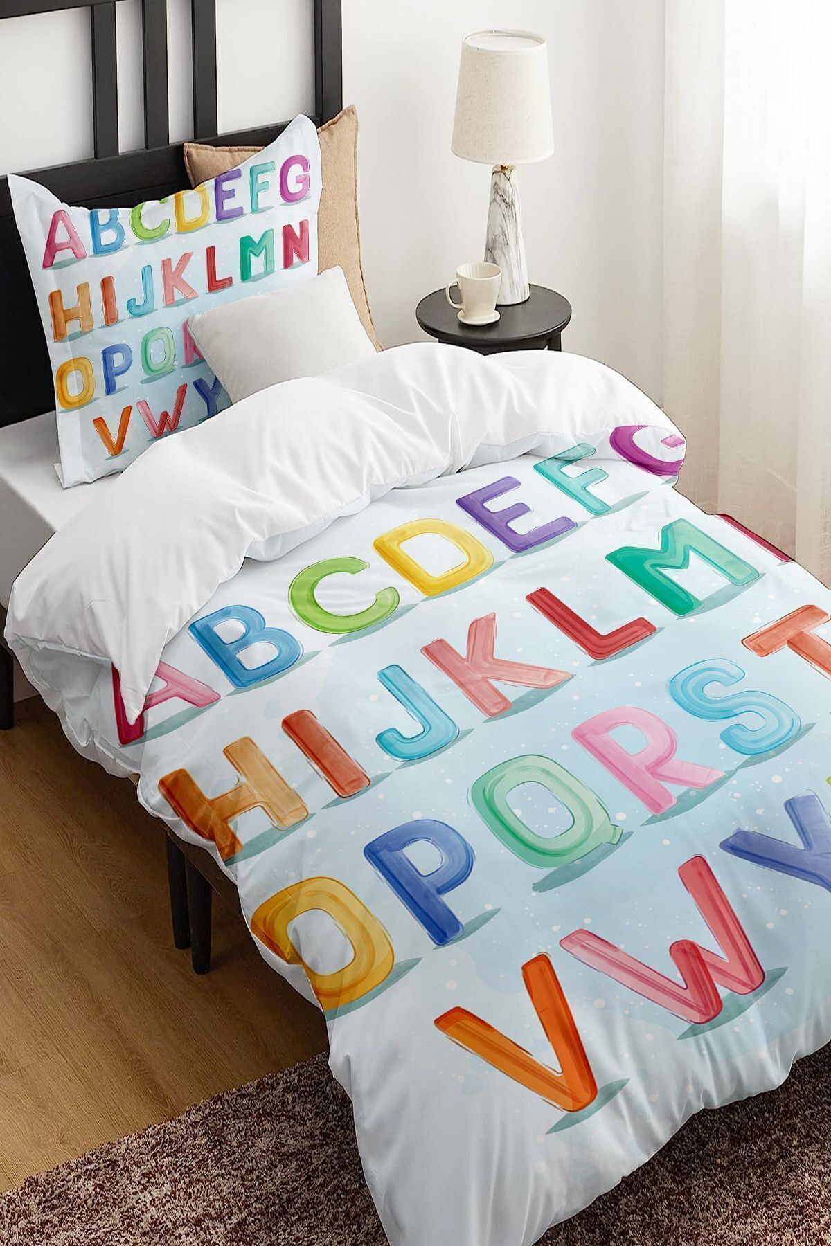 3D ELSE HALI-Single Colorful Alphabet Patterned Children's Bedding Set 1