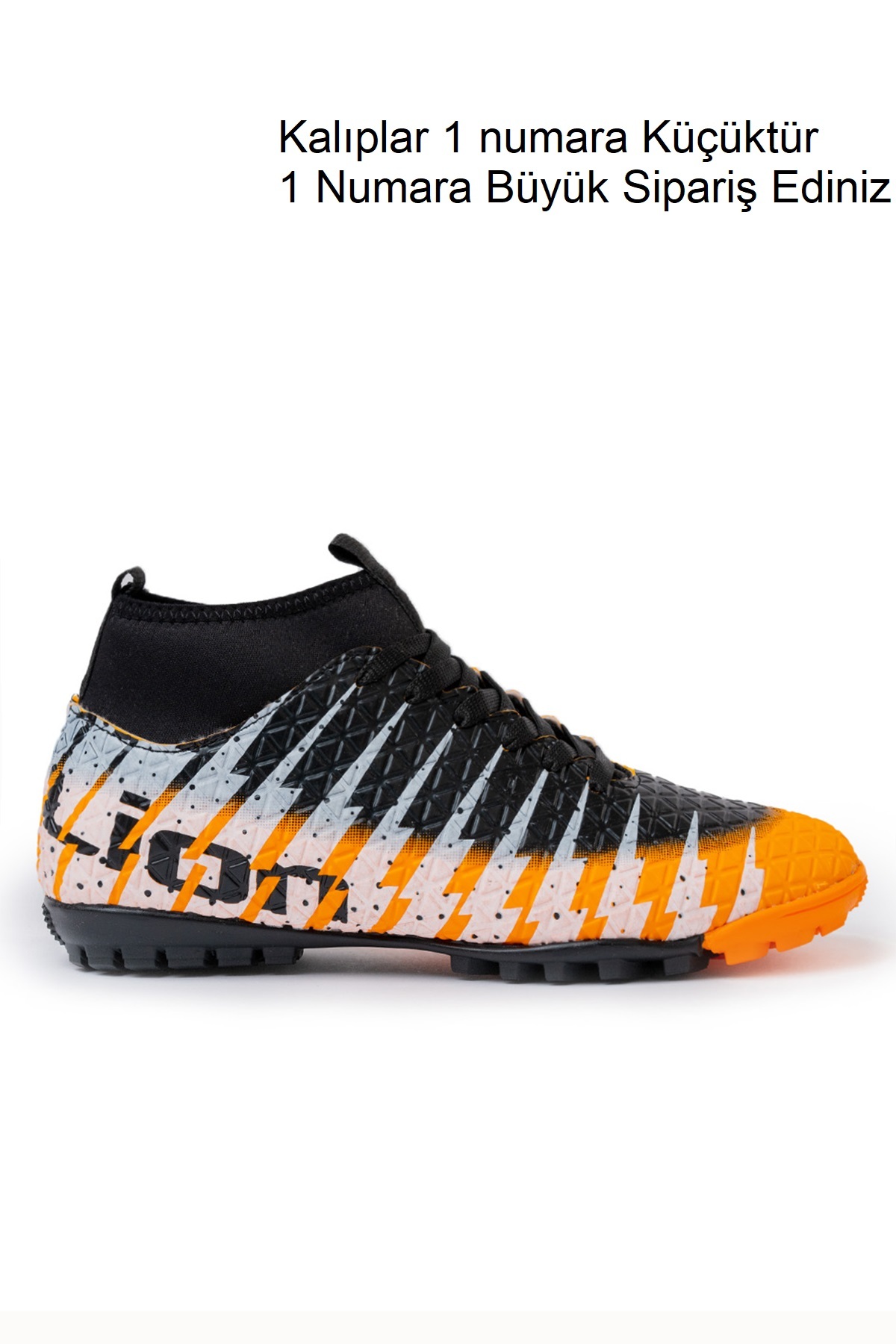 Freemax Pantofi De Fotbal Covor Unisex - Negru Muștar, Cu Sosete Unisex - 40