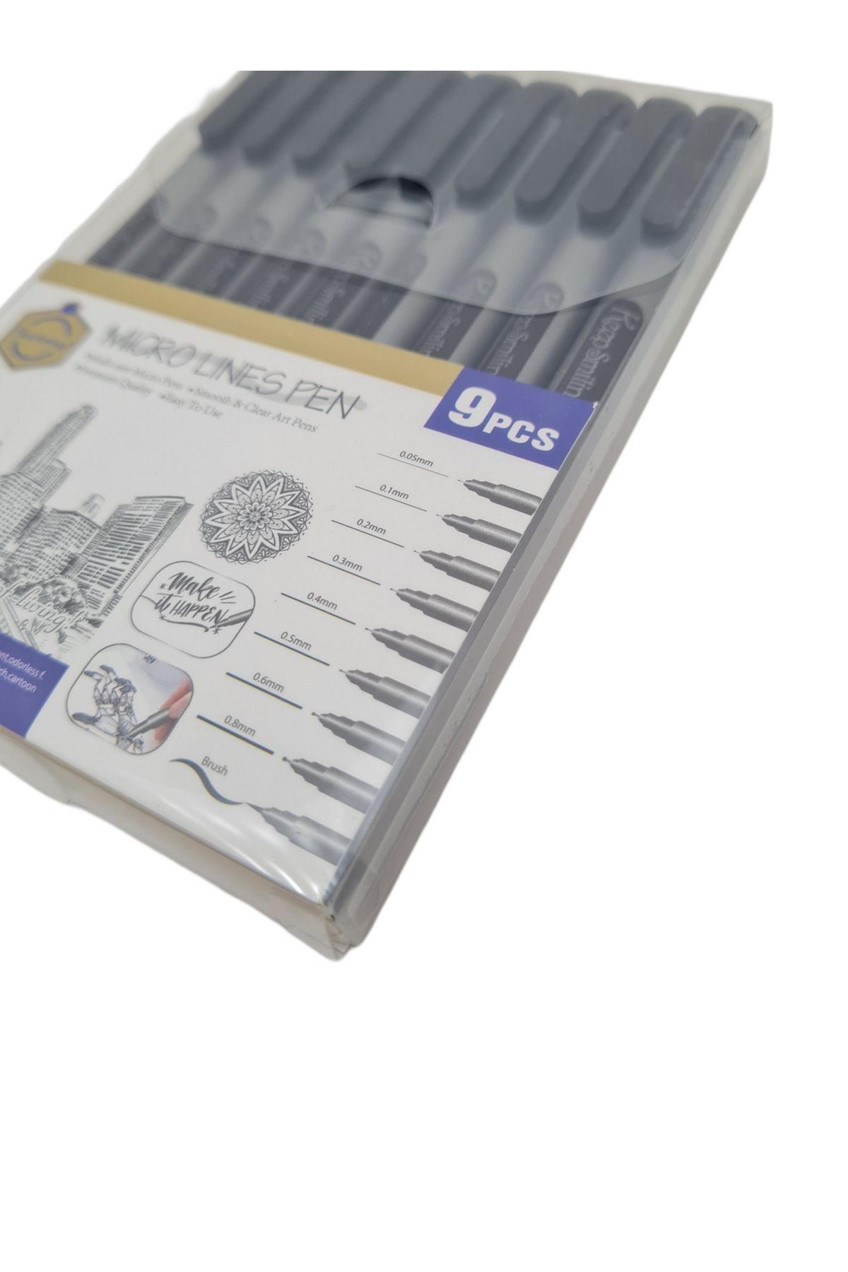 Keep Smiling-Technical Drawing Pen Set of 9 - 0.05,0.1,0.2,0.3,0.4,0.5,0.6,0.7,0.8,0.9 3