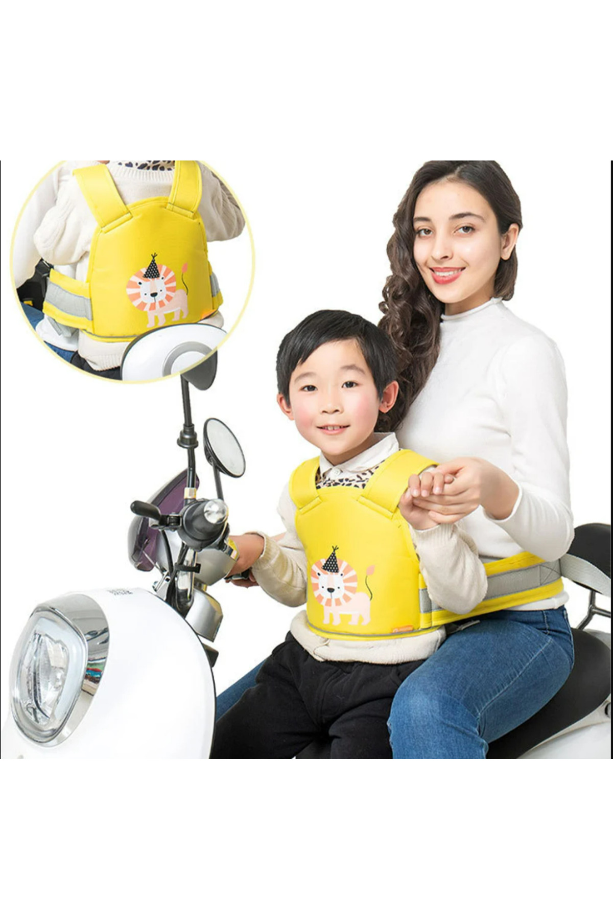 SYNOPE Çocuklar İçin  Sırttan Bağlamalı Resimli Motor Güvenlik Kemeri Çocuklar İçin Motor Emniyet Kemeri fotoğrafı 3 (önizleme)