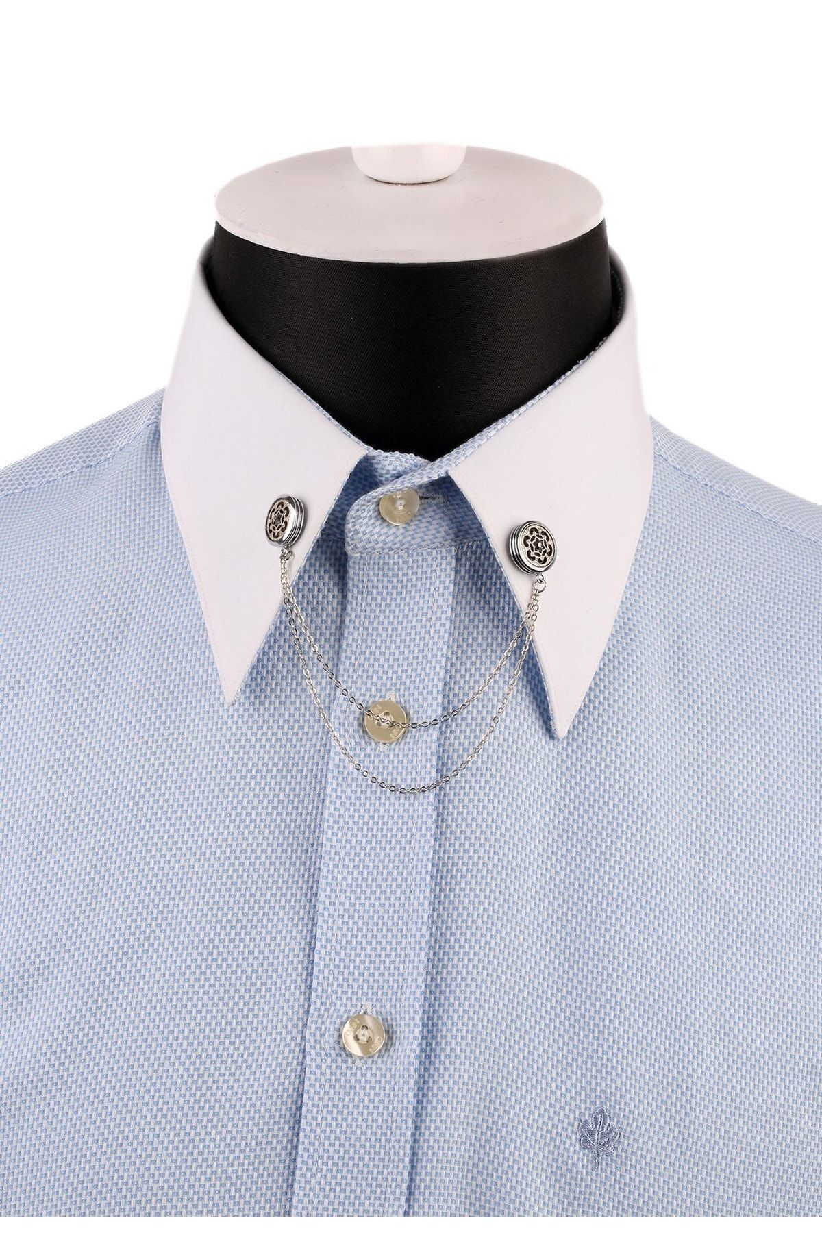  سنجاق یقه پیراهن زنجیری نقره‌ای رنگی GI151