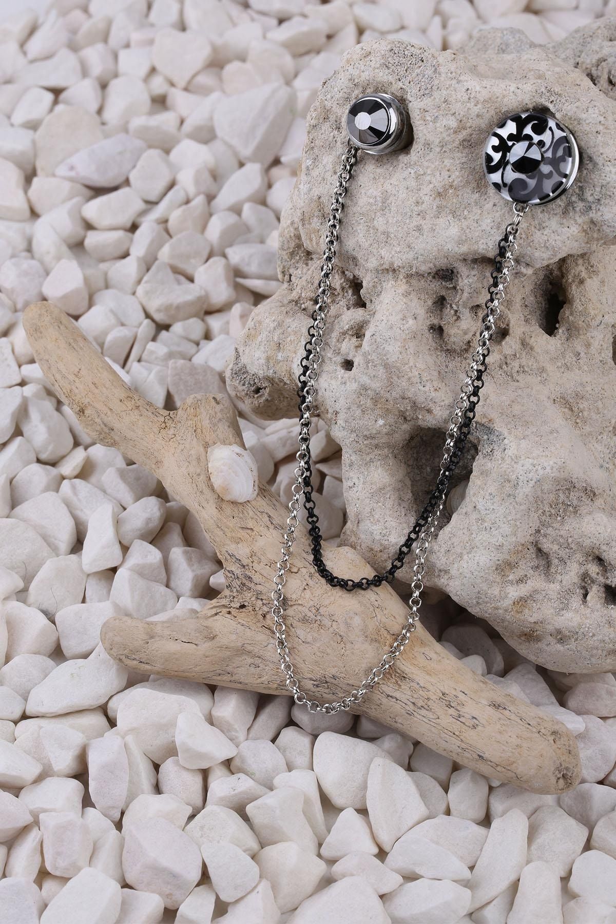  سنجاق یقه زنجیری تزیین شده با سنگ YI102