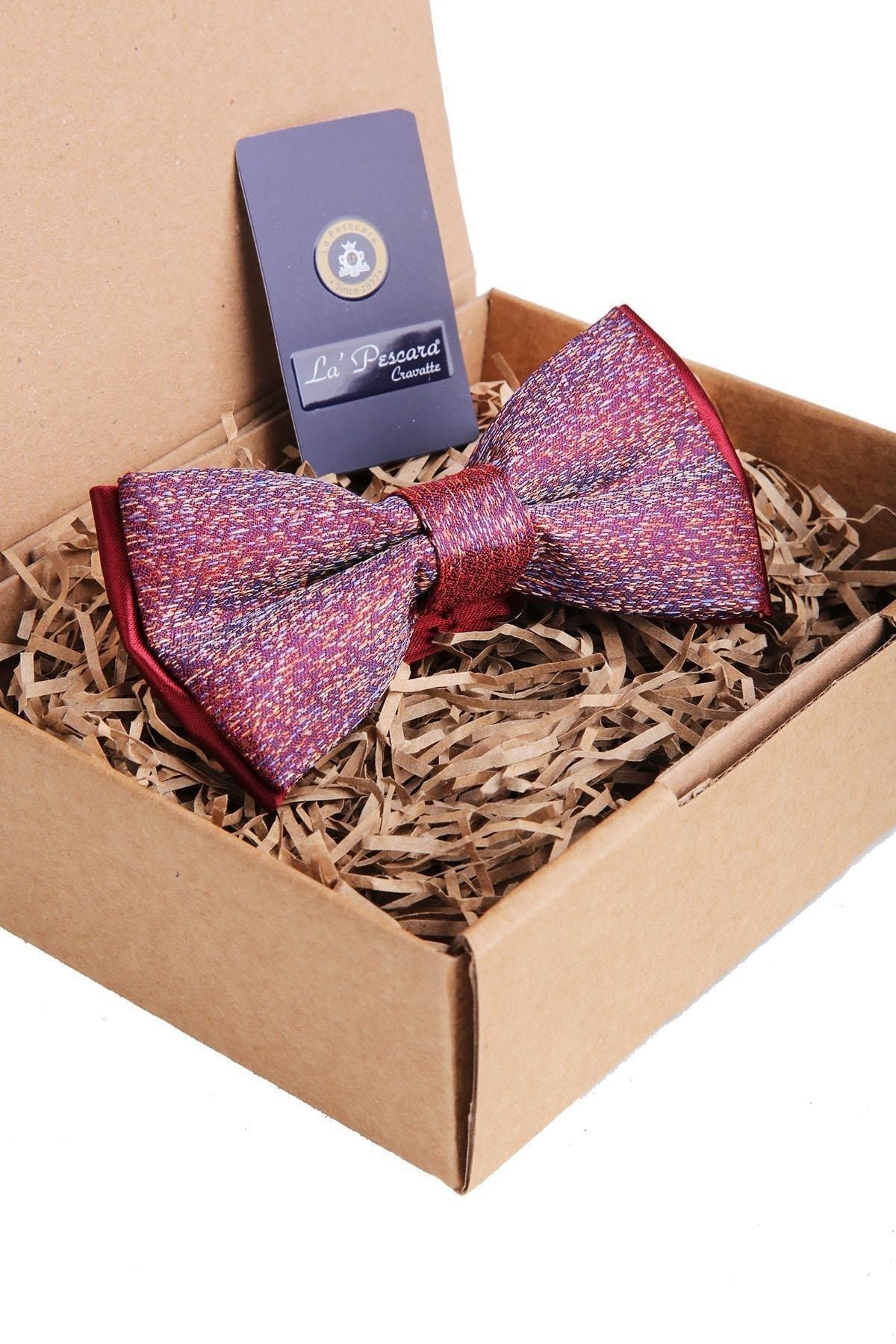  پاپیون طرح شنی شرابی P956