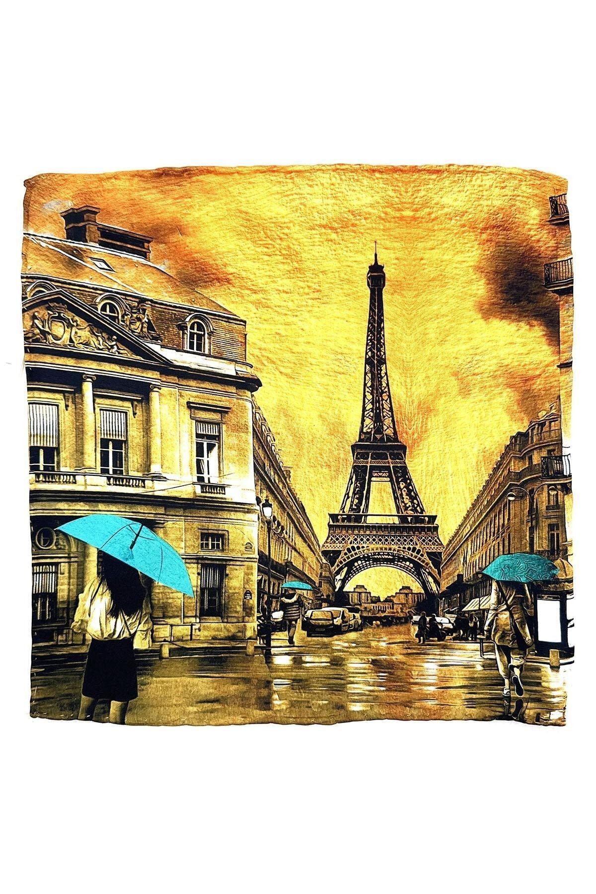  دستمال جیبی مردانه با طرح برج ایفل نارنجی SPS530-7