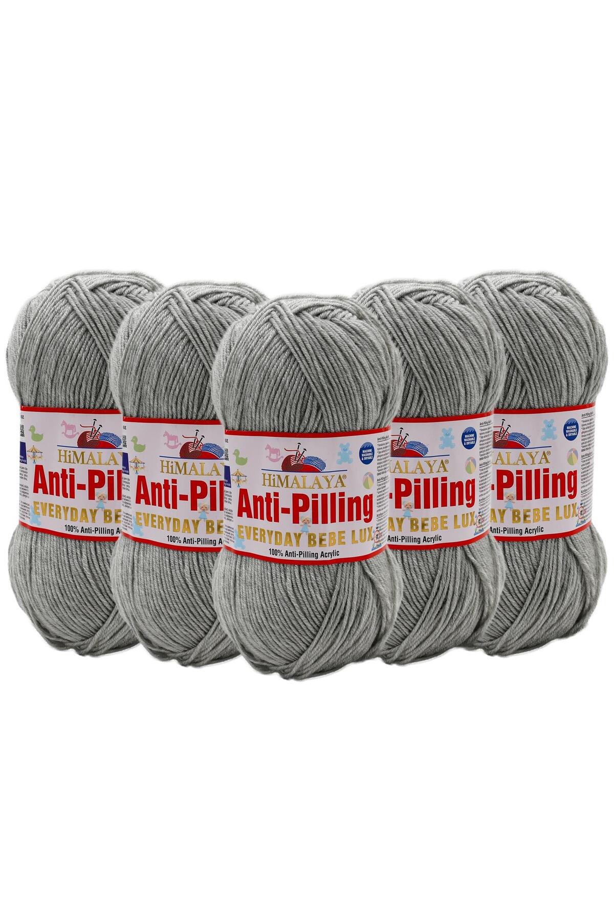 5 Pcs Himalayan Everyday Bebe Lux Anti Pilling Hand Knitting Yarn - 70416 Light Grey