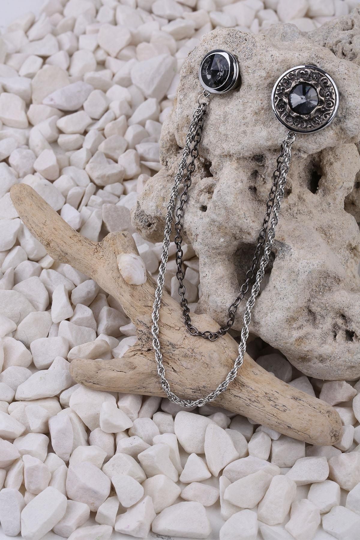  سنجاق یقه زنجیری تزیین شده با سنگ YI125