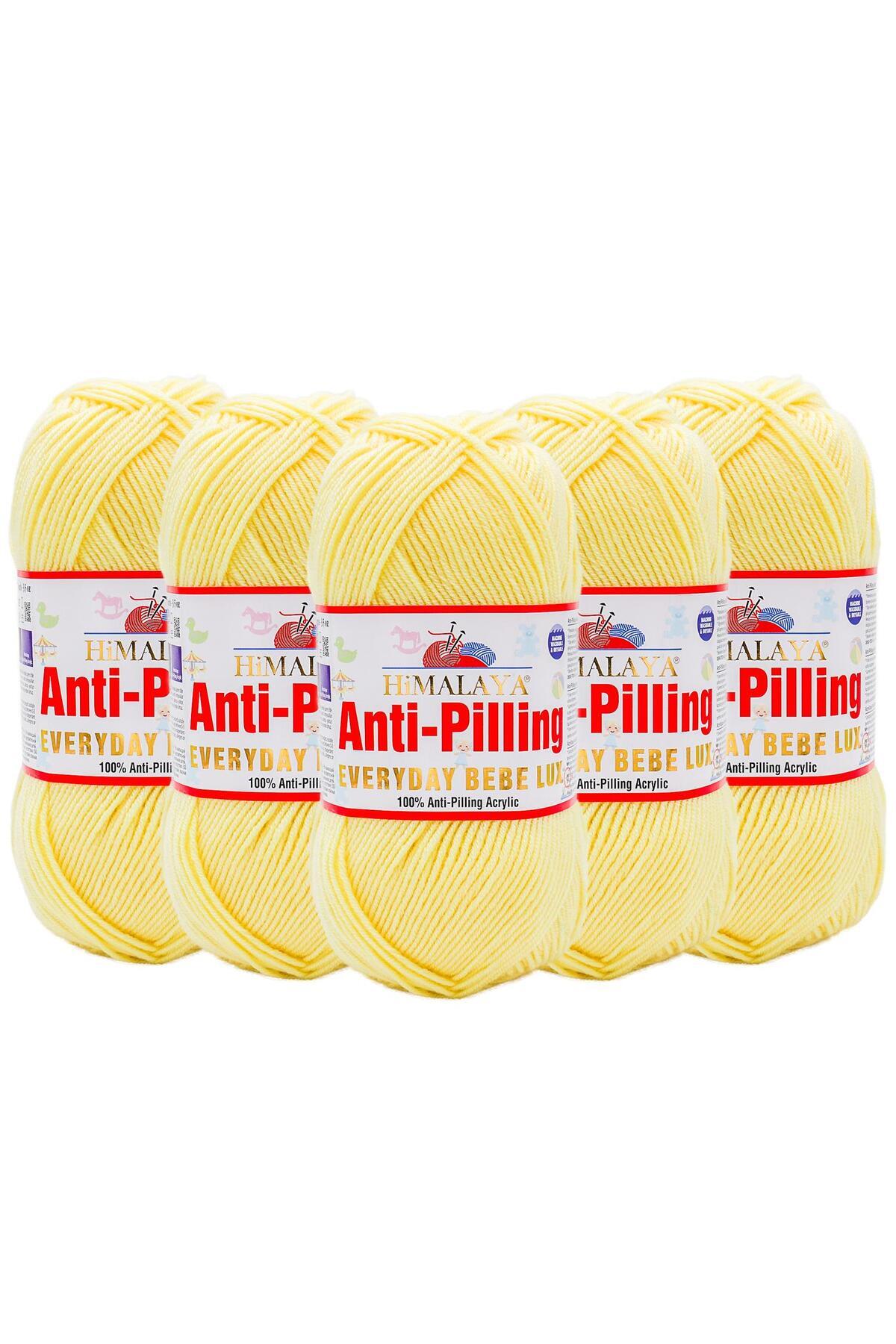 5 Pcs Himalayan Everyday Bebe Lux Anti Pilling Hand Knitting Yarn - 70425 Light Yellow