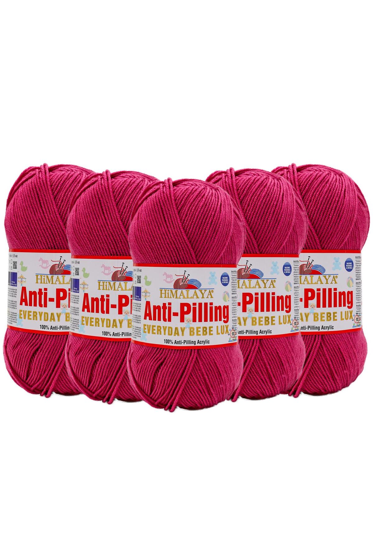 5 Pcs Himalayan Everyday Bebe Lux Anti Pilling Hand Knitting Yarn - 7040 Pink