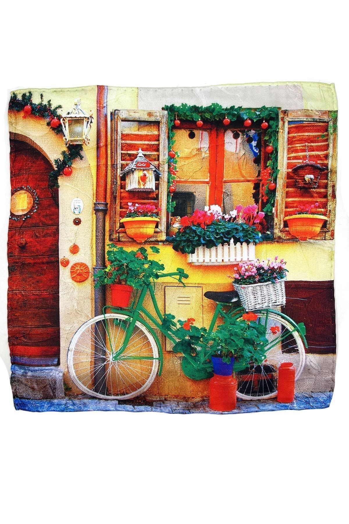  دستمال جیبی مردانه طرح دوچرخه رنگارنگ SPS593-65