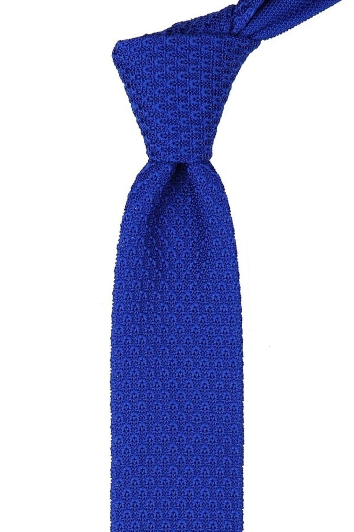  کراوات بافتنی آبی ساده 8106