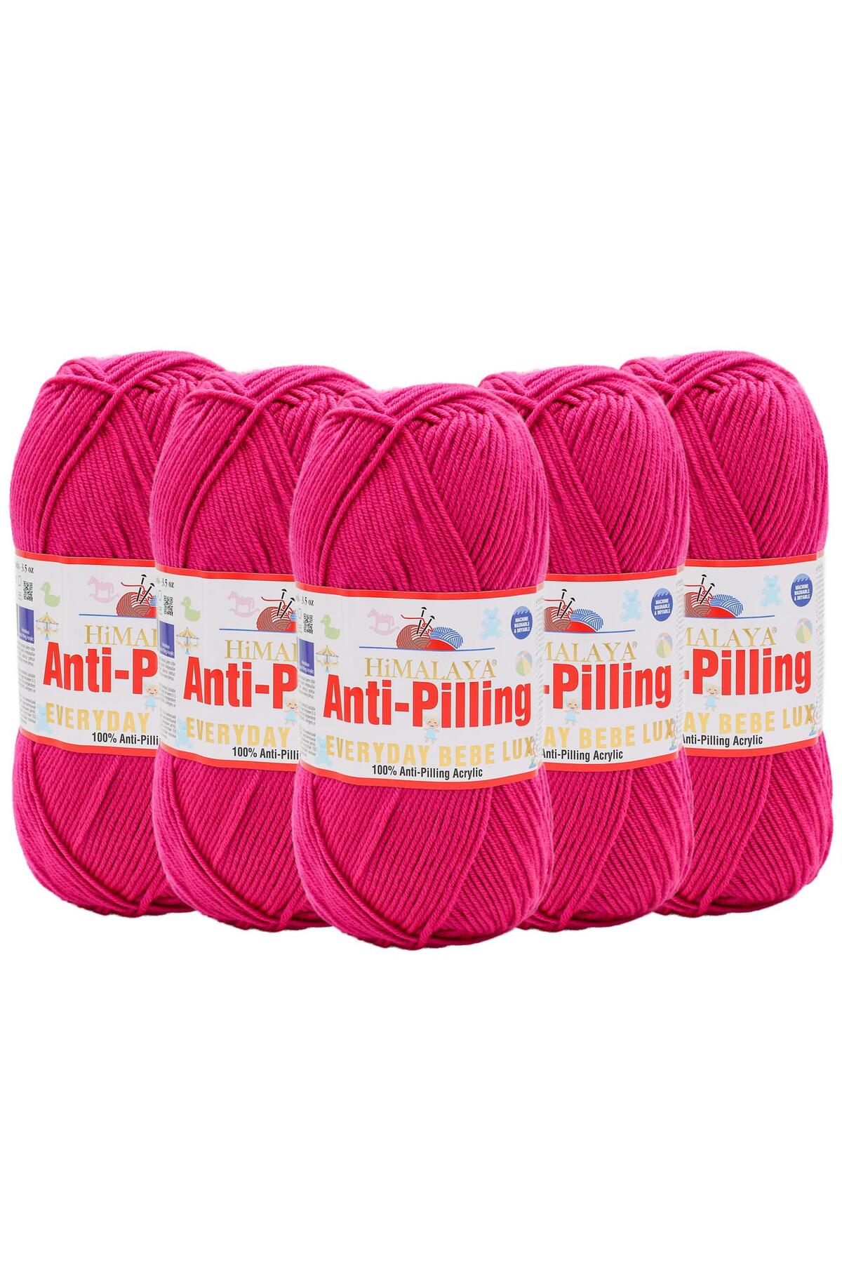 5 Pcs Himalayan Everyday Bebe Lux Anti Pilling Hand Knitting Yarn - 70428 Fuchsia Pink