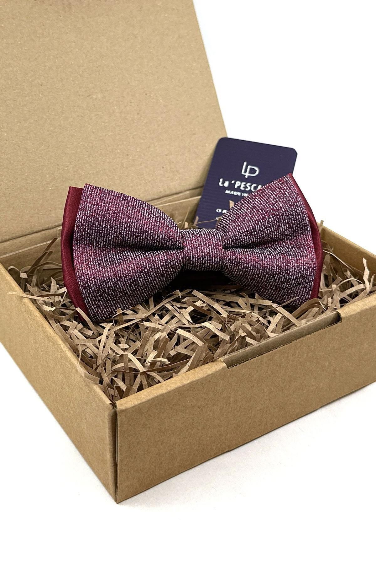  پاپیون طرح شنی شرابی P1735