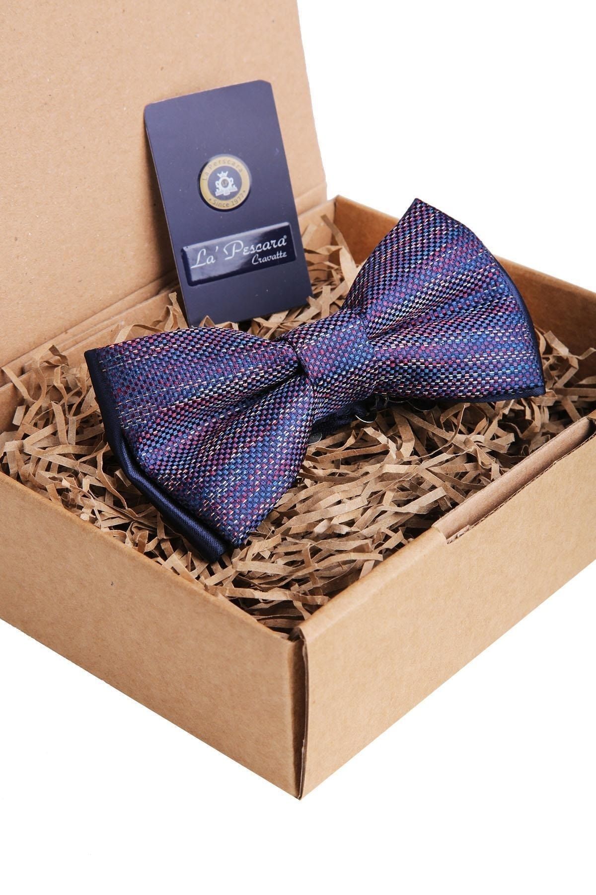  پاپیون طرح شنی سرمه‌ای P1022