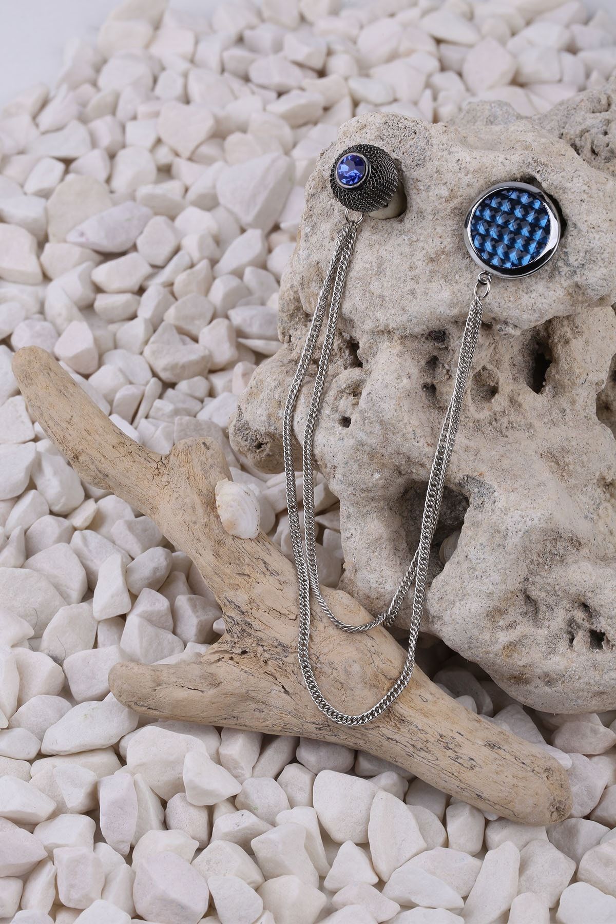  سنجاق سینه یقه ای مزین به زنجیر و سنگ YI85