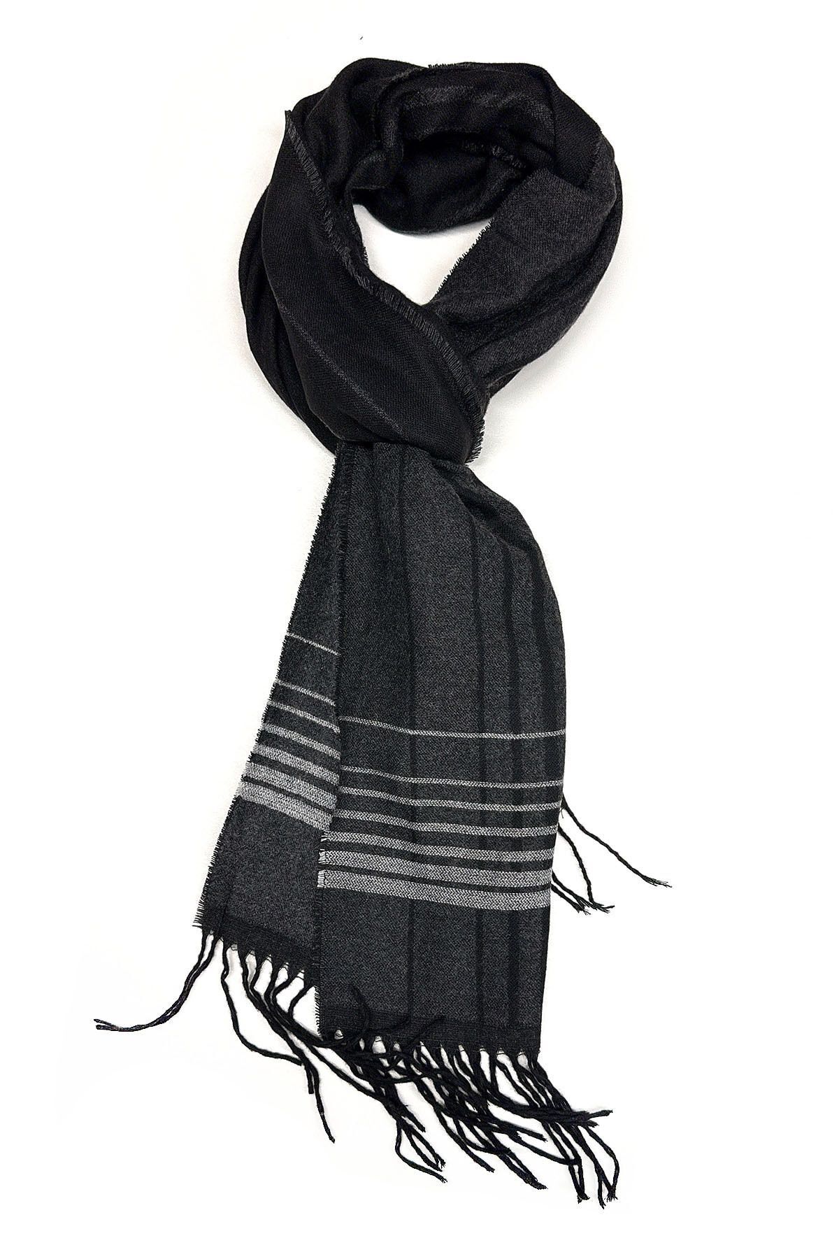  شال گردن مردانه طرح چهارخانه مشکی K543