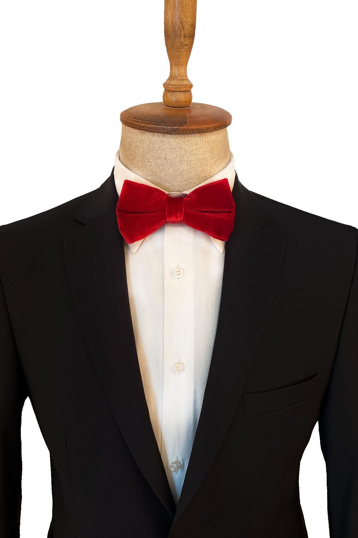 La Pescara-Red Velvet Bow Tie P495 4