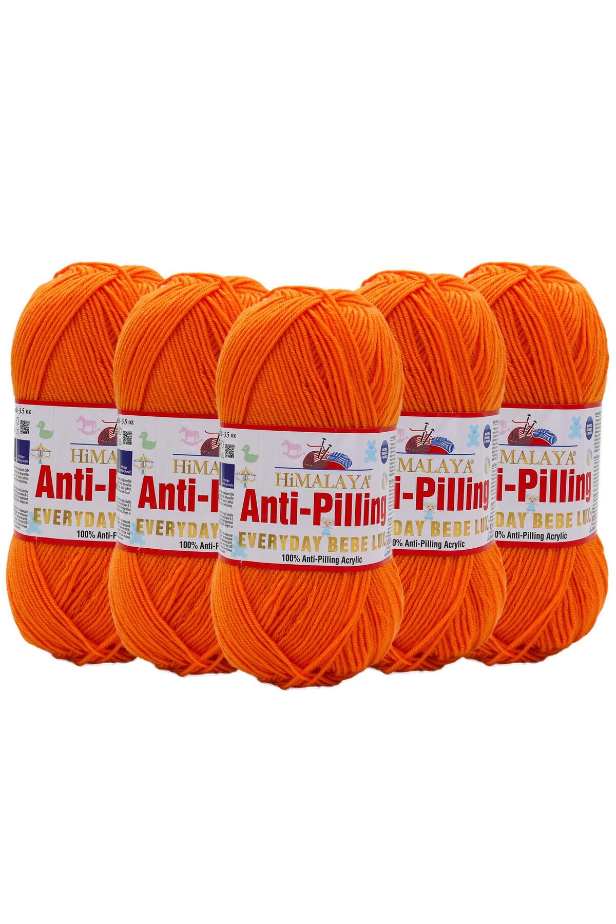 5 Pcs Himalayan Everyday Bebe Lux Anti Pilling Hand Knitting Yarn - 70456 Orange